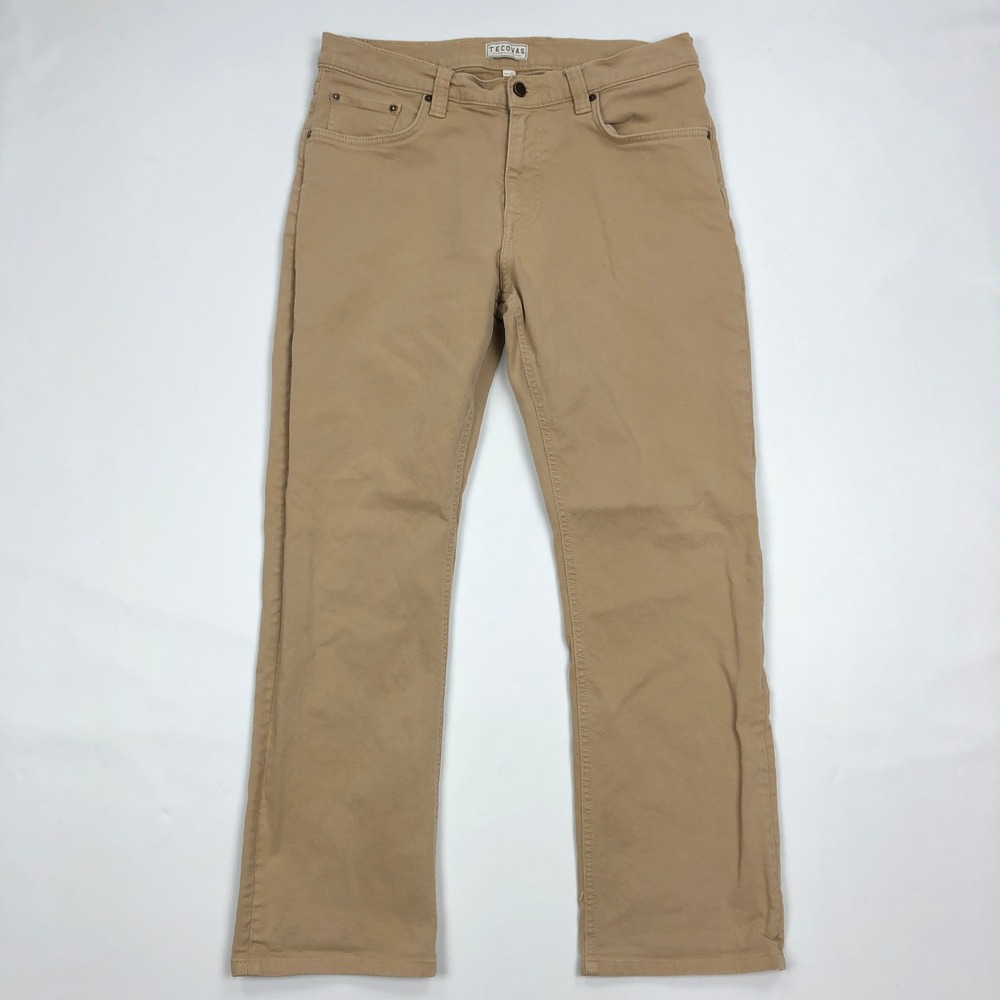 Tecovas Mens Straight Leg Jeans Fits 34x30 Tan Khaki Western Cotton Stretch Pant